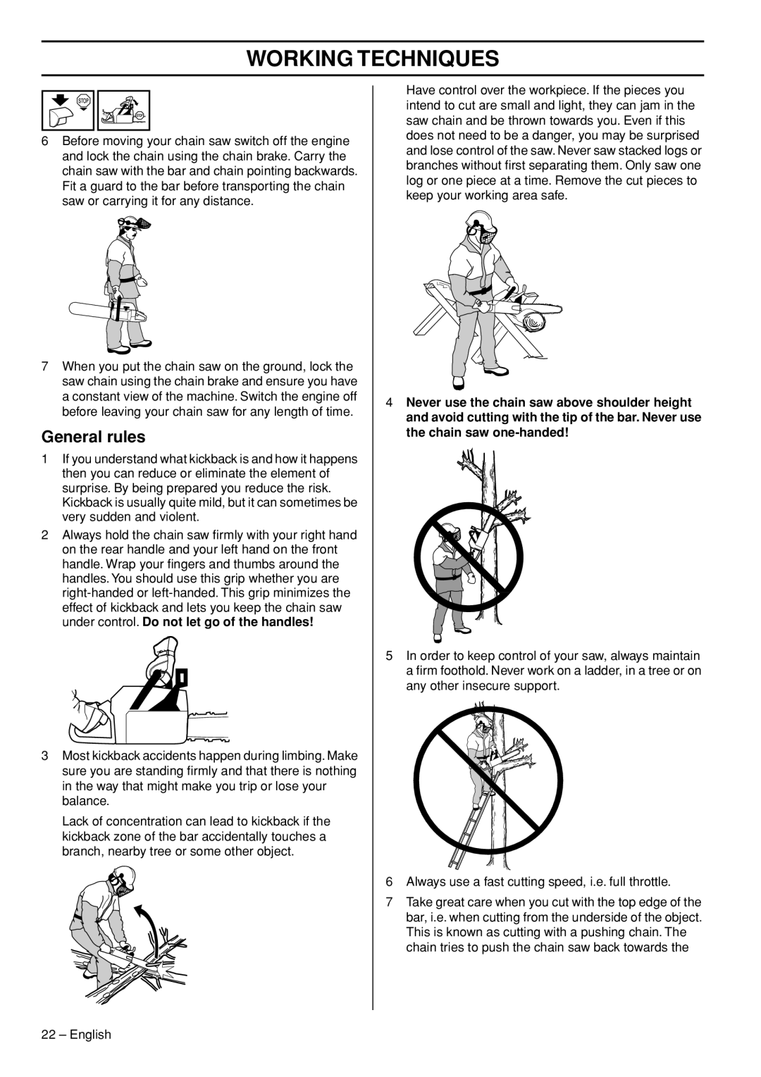 Husqvarna 570 EPA III, 576 XP EPA III, 1152353-95 manual General rules 