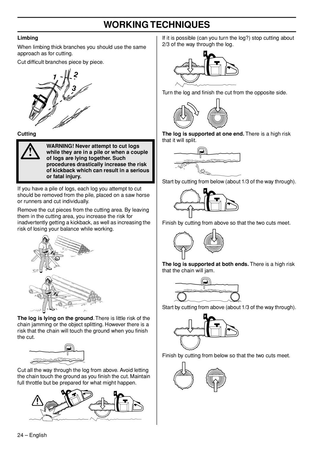 Husqvarna 576 XP EPA III, 570 EPA III, 1152353-95 manual Limbing 