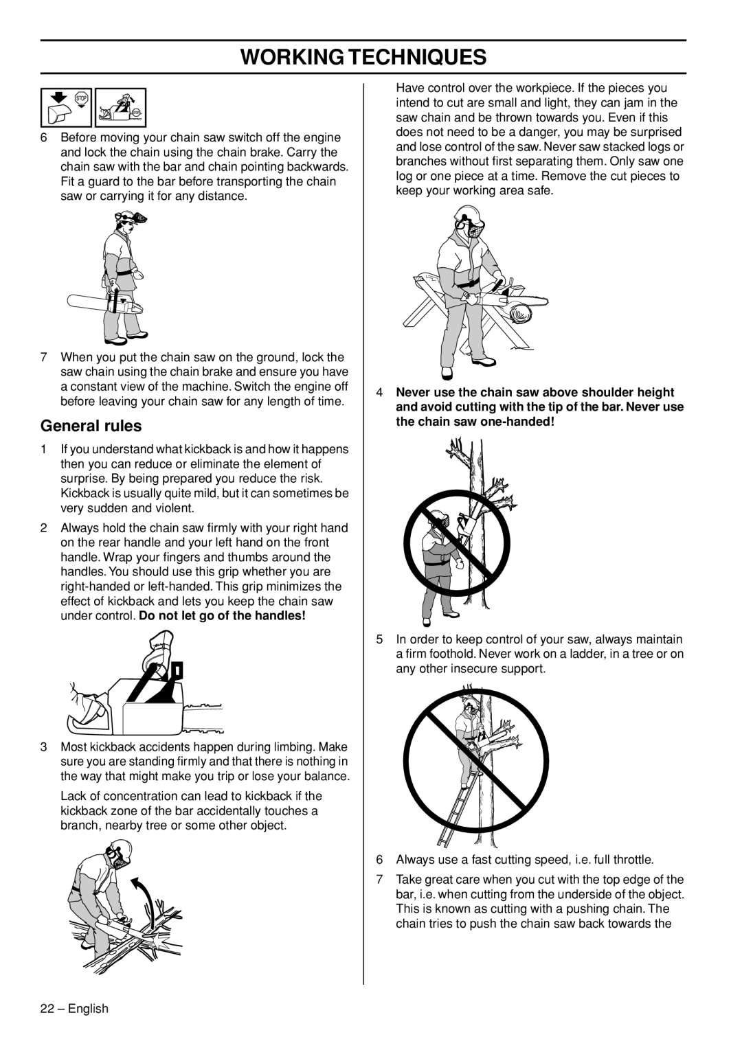 Husqvarna 576XP AutoTune manual General rules 