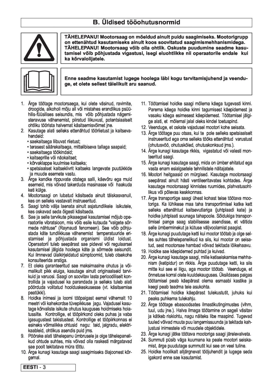 Husqvarna 60 manual B. Üldised tööohutusnormid, terasest säärekaitsega, mittelibiseva tallaga saapaid 