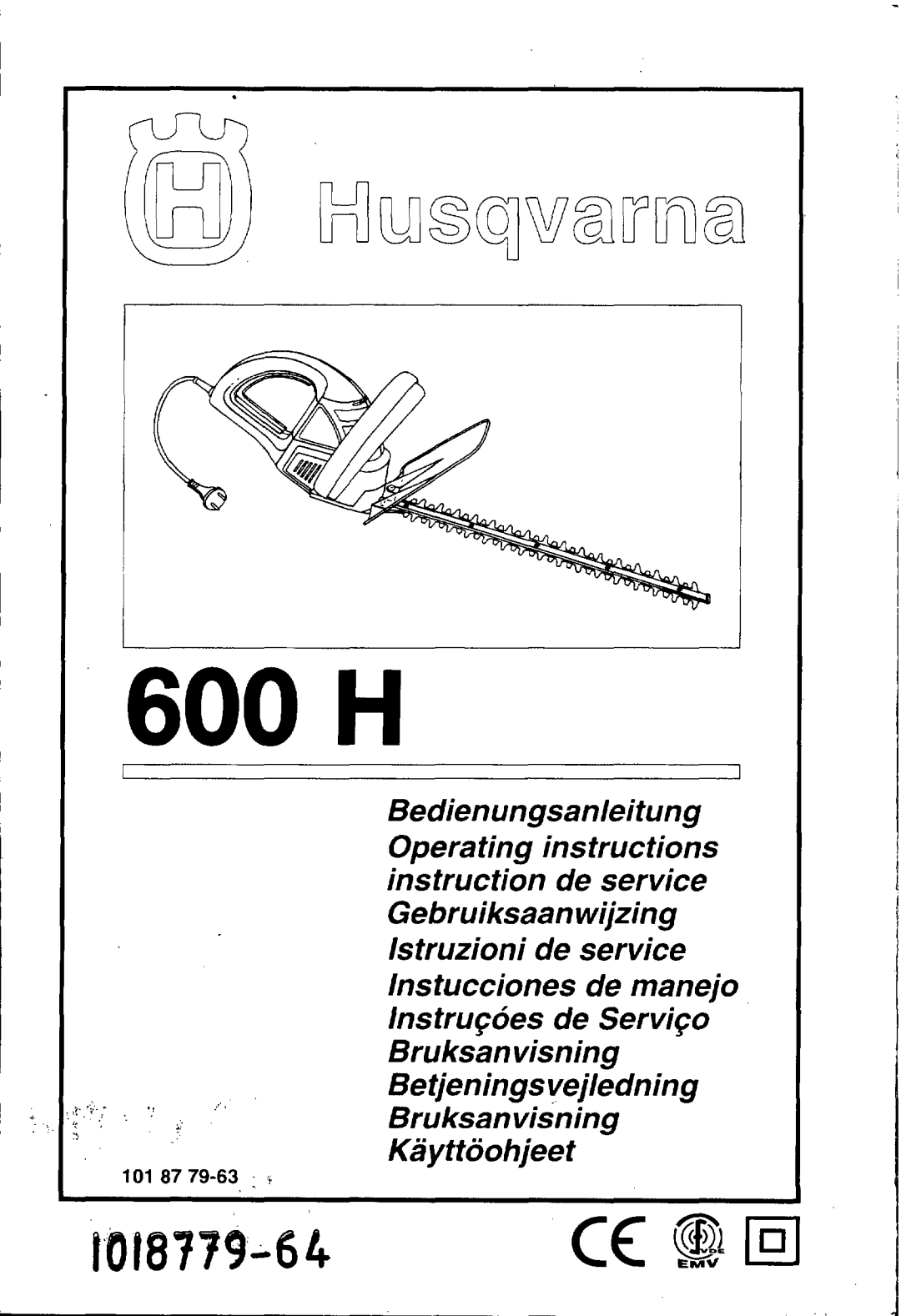 Husqvarna 600H manual 