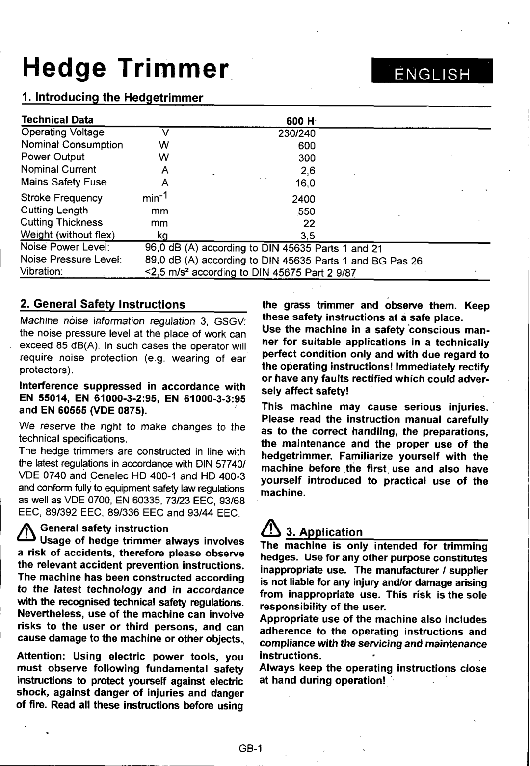 Husqvarna 600H manual 