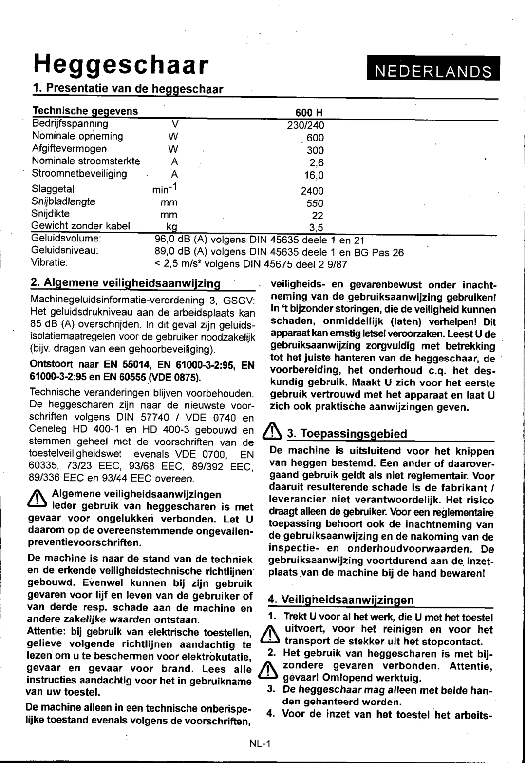 Husqvarna 600H manual 