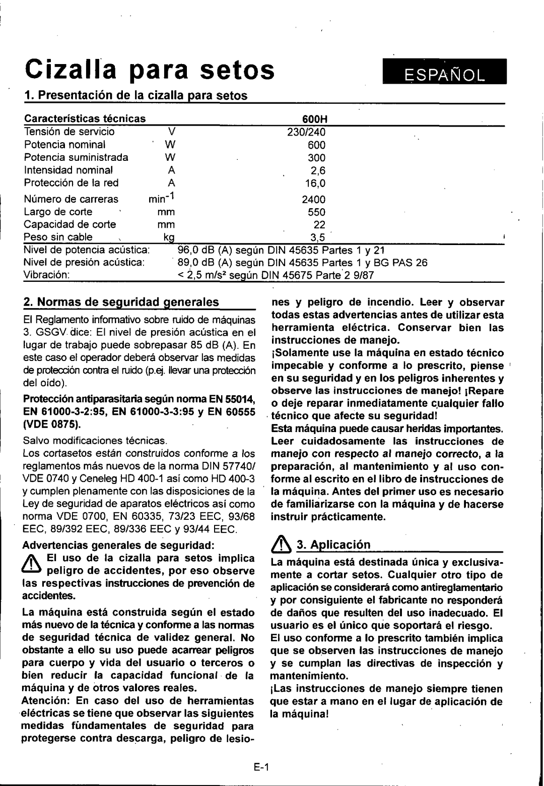 Husqvarna 600H manual 