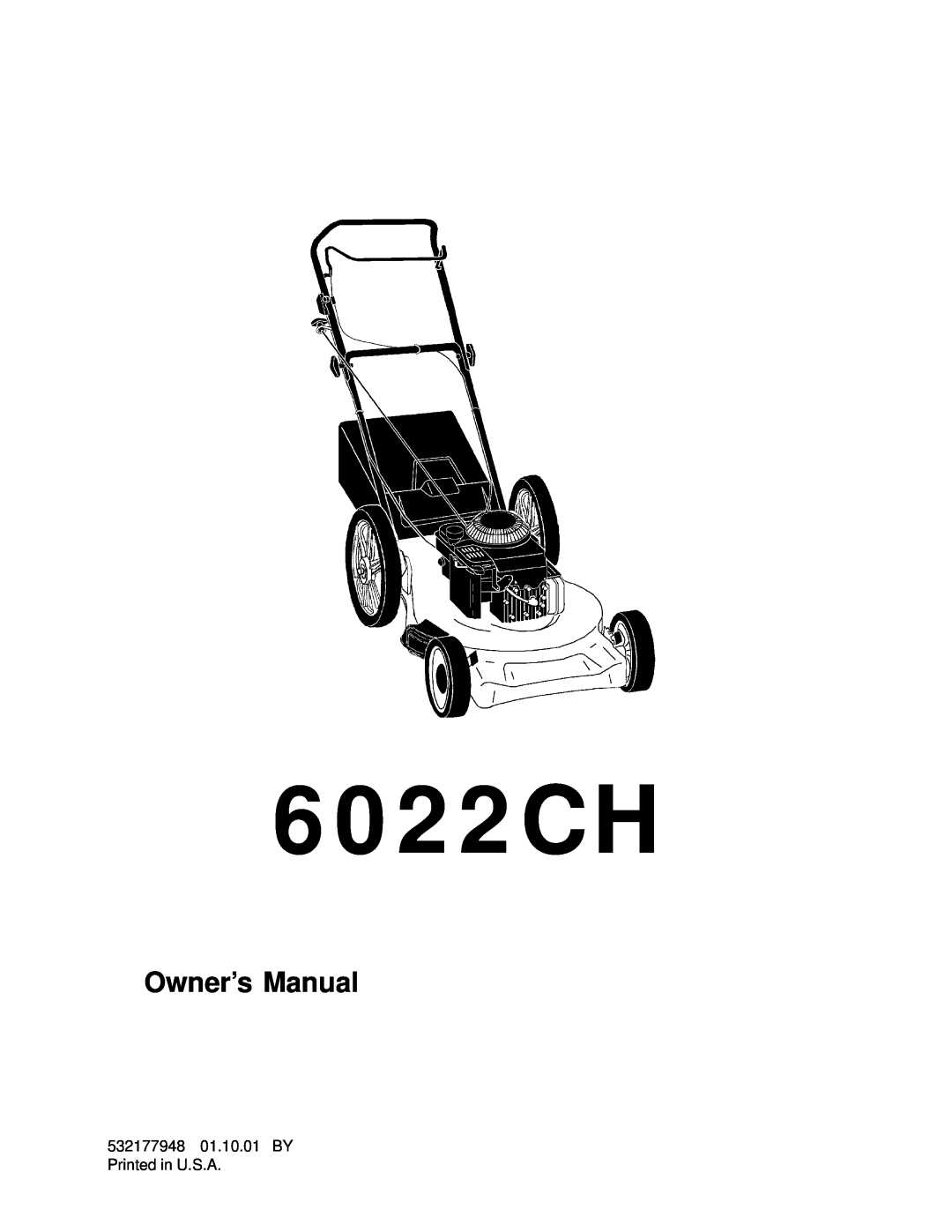Husqvarna 6022CH owner manual Owner’s Manual 