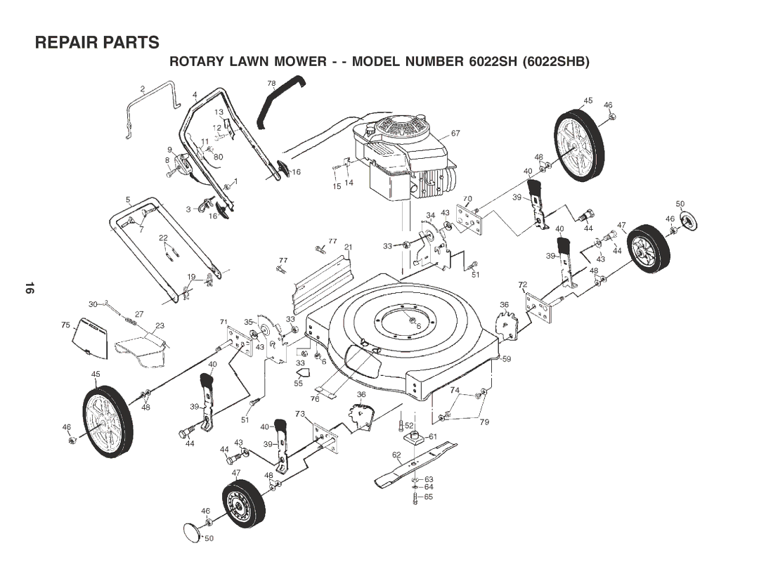 Husqvarna owner manual Rotary Lawn Mower - Model Number 6022SH 6022SHB 