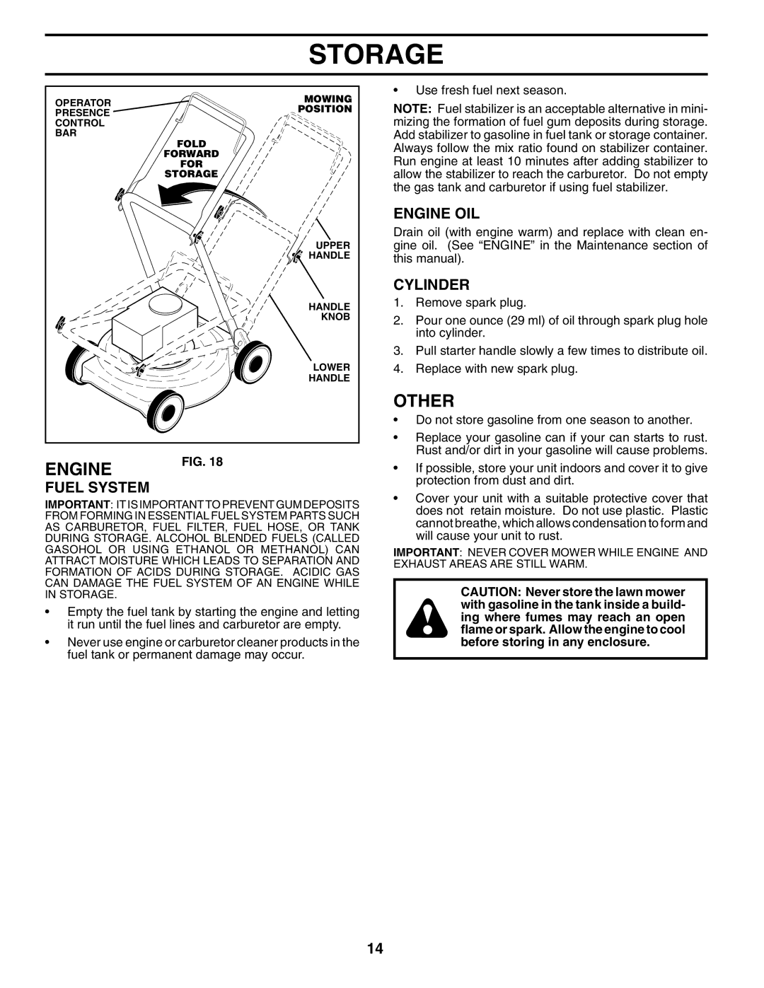 Husqvarna 62522SH owner manual Other, Fuel System, Engine OIL, Cylinder 