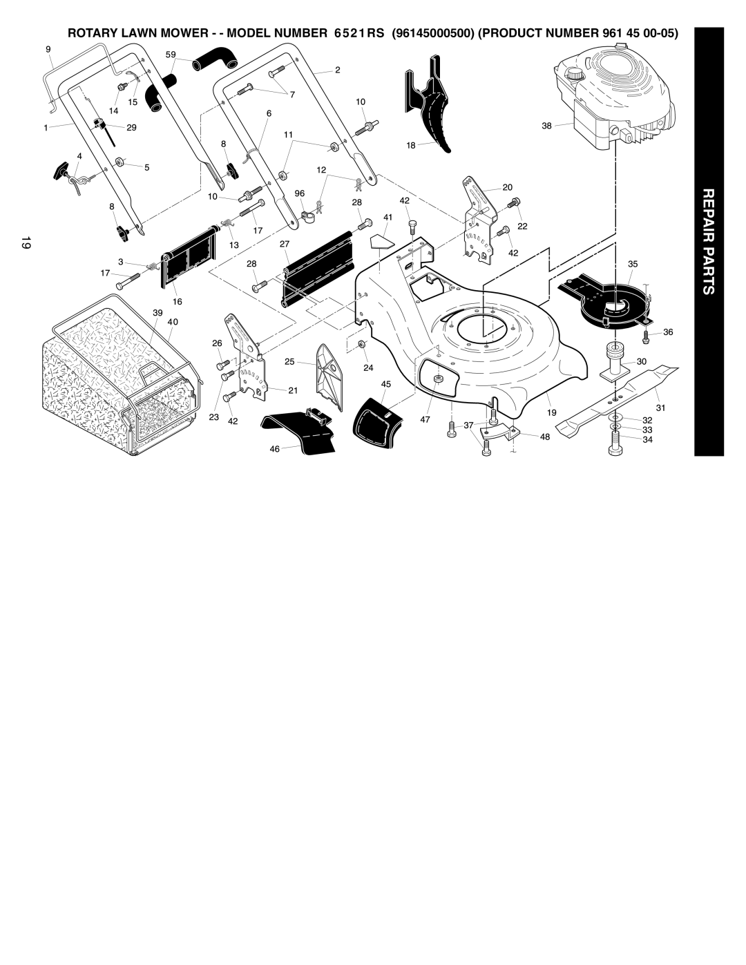 Husqvarna 6521RS owner manual Repair Parts 