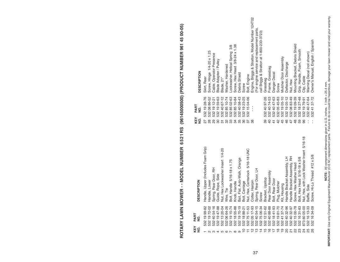 Husqvarna 6521RS owner manual Limited Warranty 