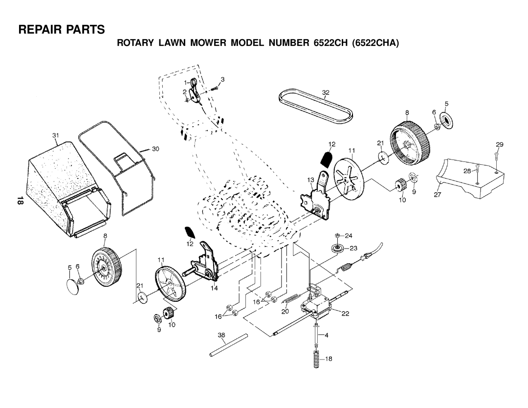 Husqvarna 6522CH owner manual Repair Parts 