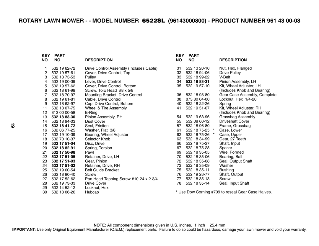 Husqvarna 6522SL owner manual 532 17 