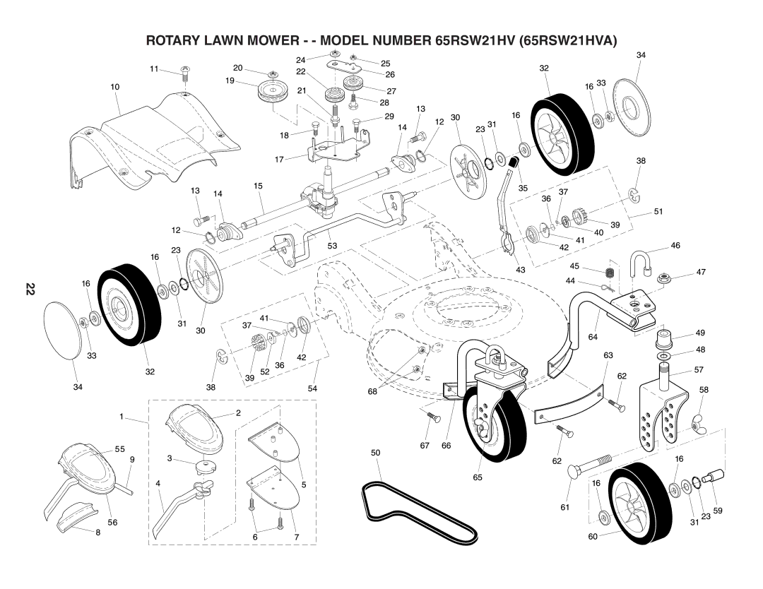 Husqvarna owner manual Rotary Lawn Mower - Model Number 65RSW21HV 65RSW21HVA 