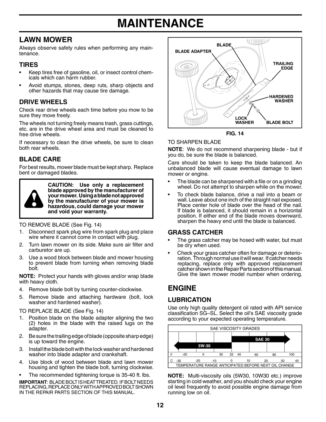 Husqvarna 67521 HV owner manual Lawn Mower, Engine 