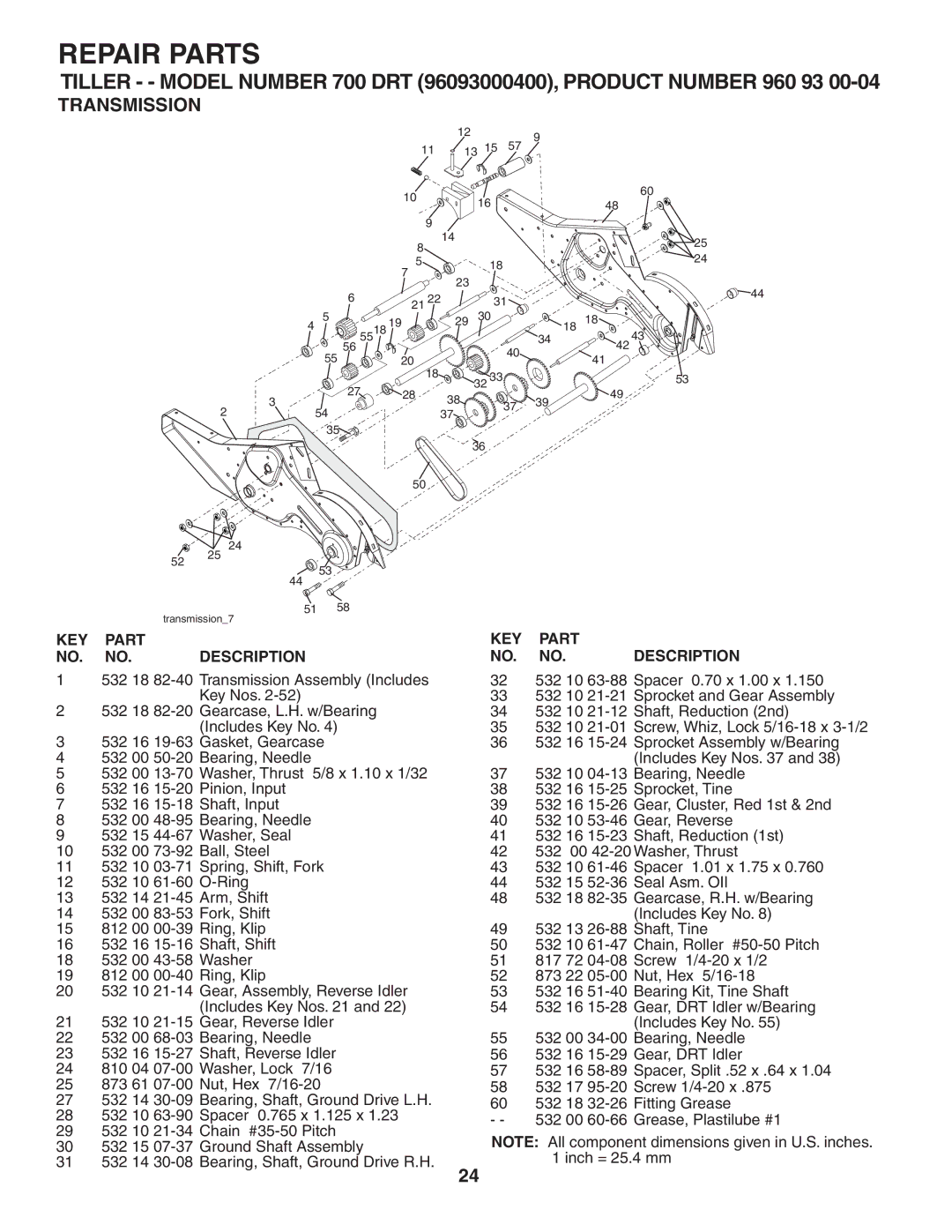 Husqvarna 700DRT owner manual Transmission7 