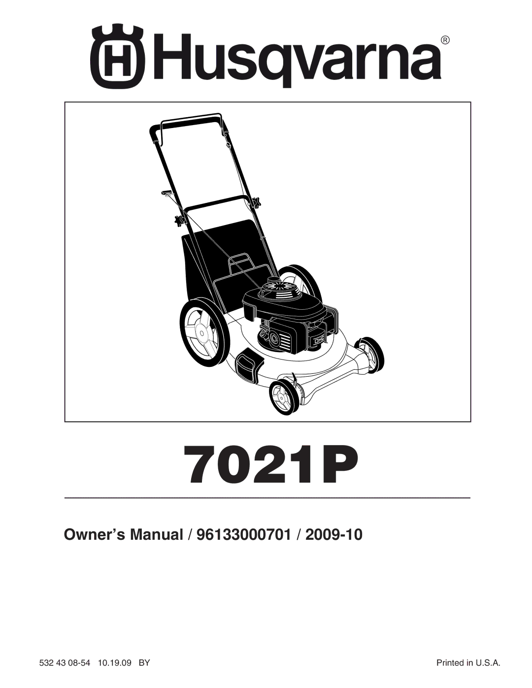 Husqvarna 7021P owner manual 