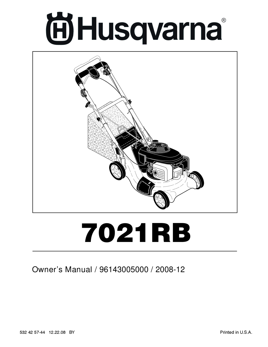 Husqvarna 7021RB owner manual 