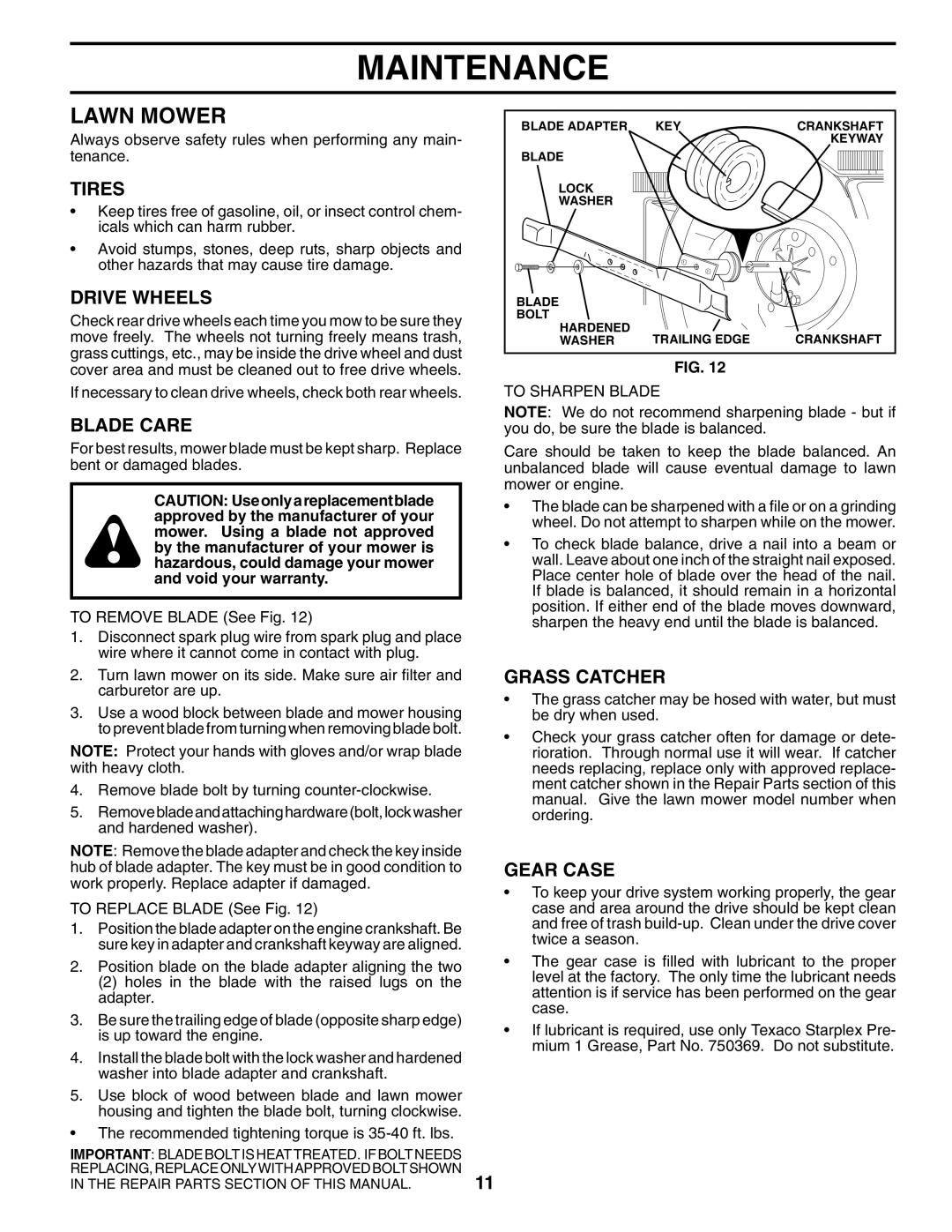 Husqvarna 7021RS owner manual Lawn Mower 