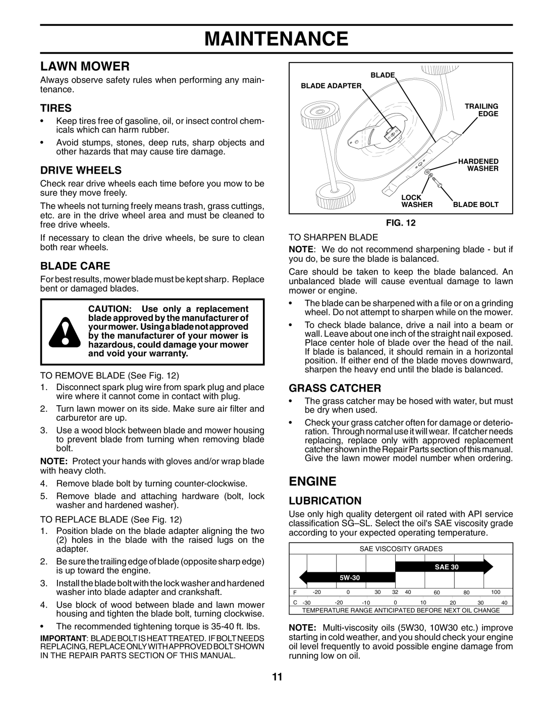 Husqvarna 70R21HV owner manual Lawn Mower, Engine 