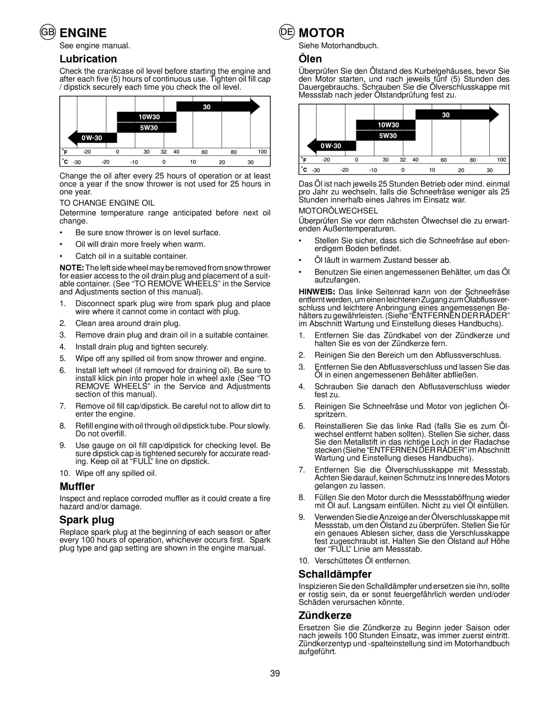 Husqvarna 8024STE instruction manual Engine, Motor 