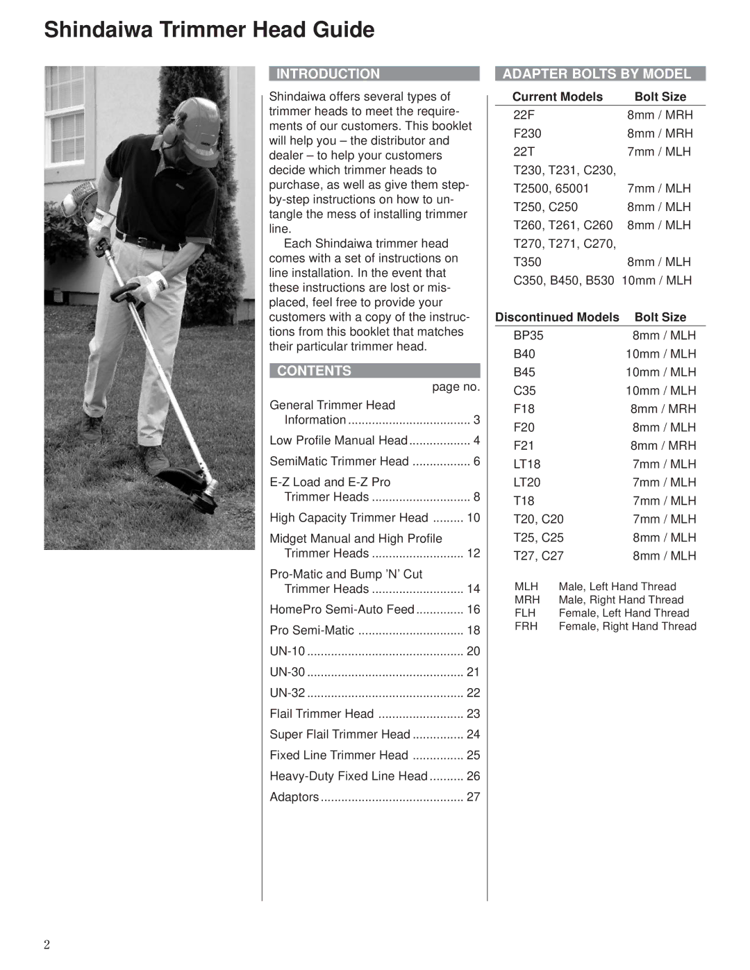 Husqvarna 80792 manual Shindaiwa Trimmer Head Guide, Introduction 