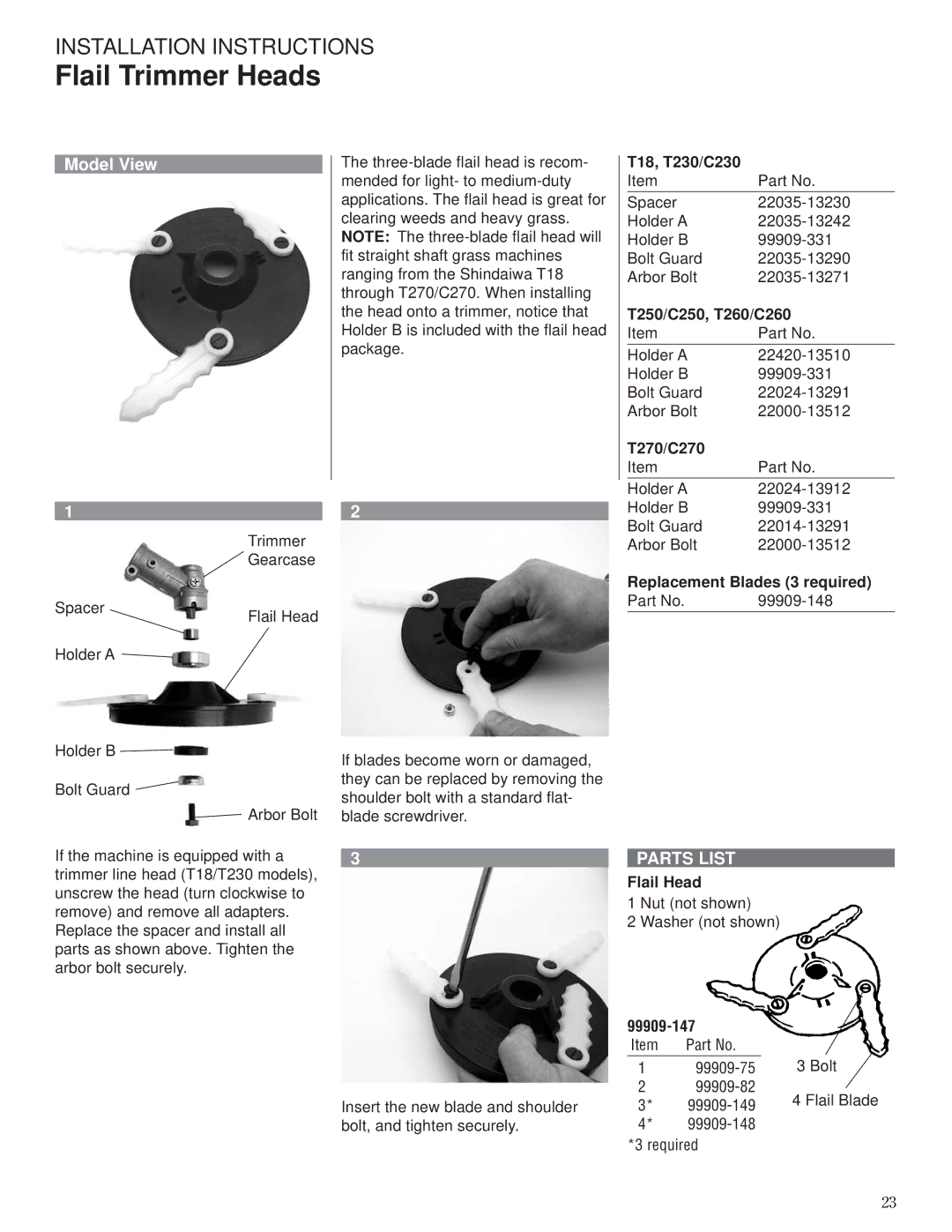 Husqvarna 80792 manual Flail Trimmer Heads 