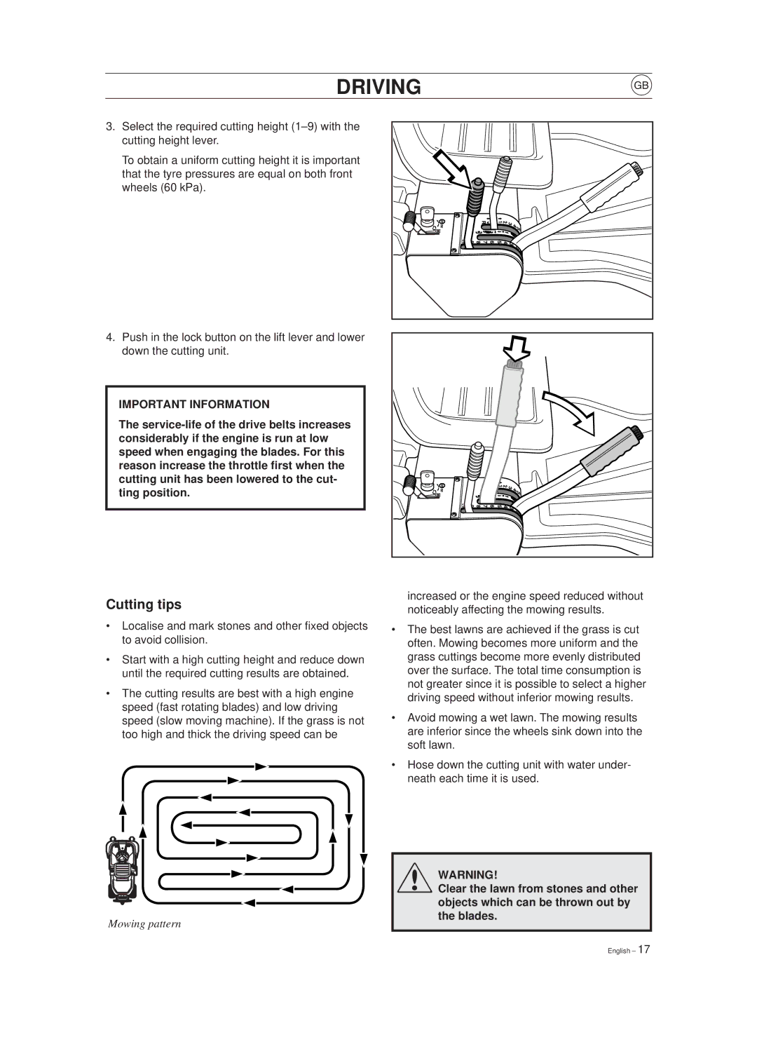 Husqvarna 970, 850 manual Cutting tips 