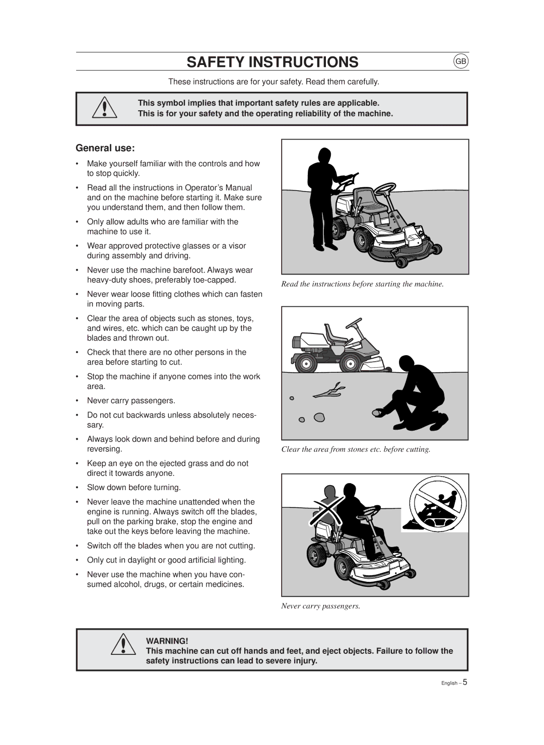 Husqvarna 970, 850 manual General use 