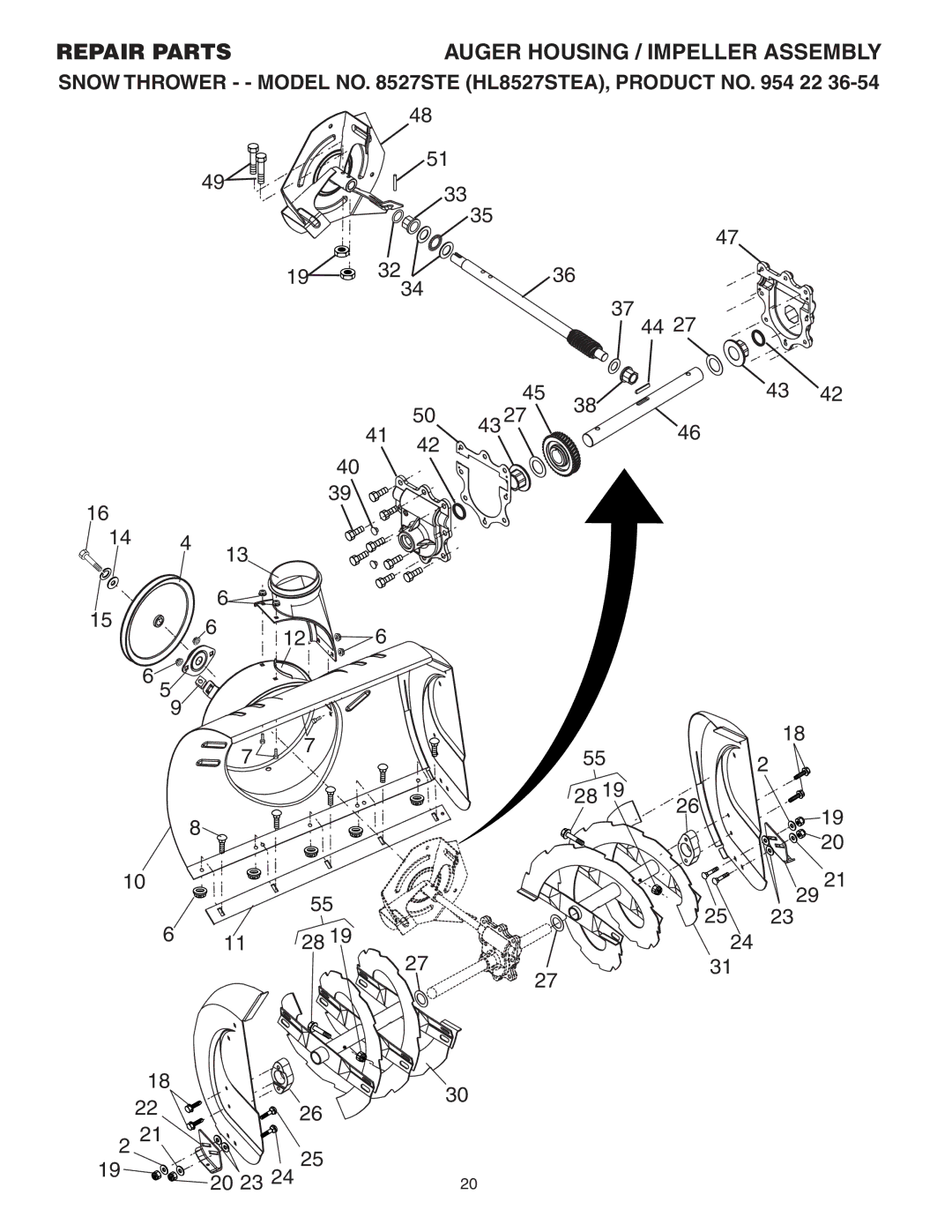 Husqvarna 8527 STE owner manual Repair Parts 