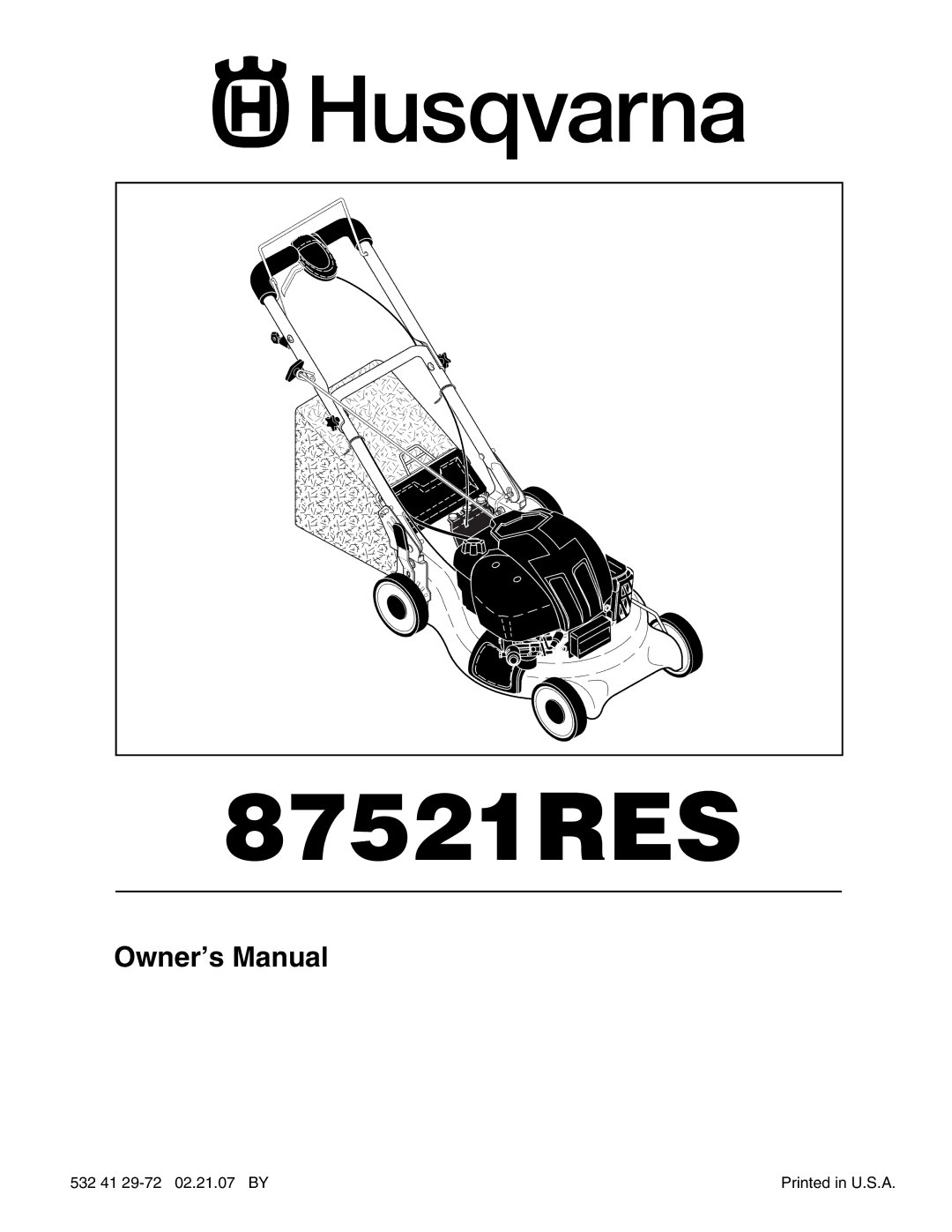 Husqvarna 87521RES owner manual 