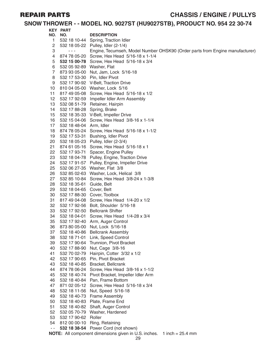 Husqvarna 9027ST owner manual 532 15 