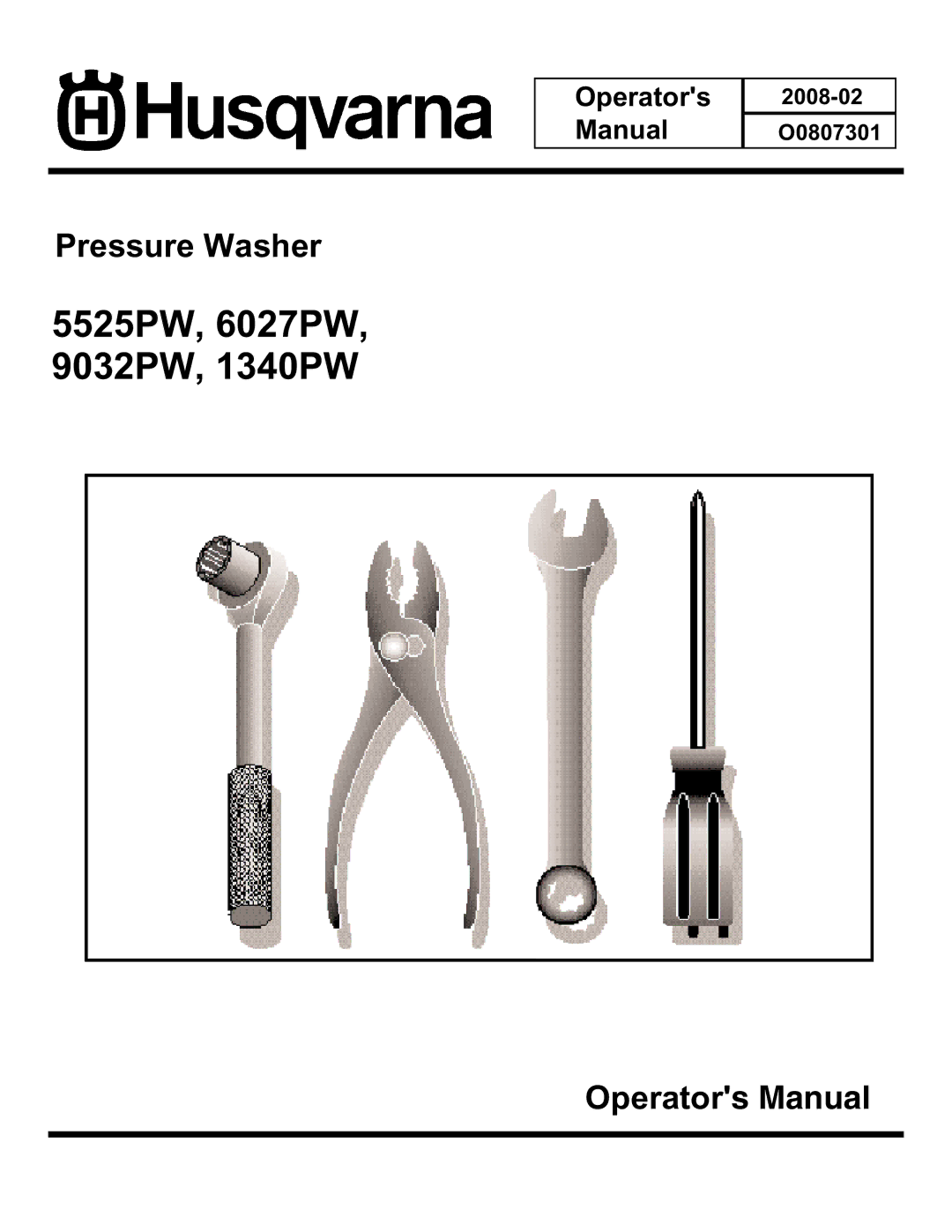 Husqvarna manual 5525PW, 6027PW 9032PW, 1340PW 