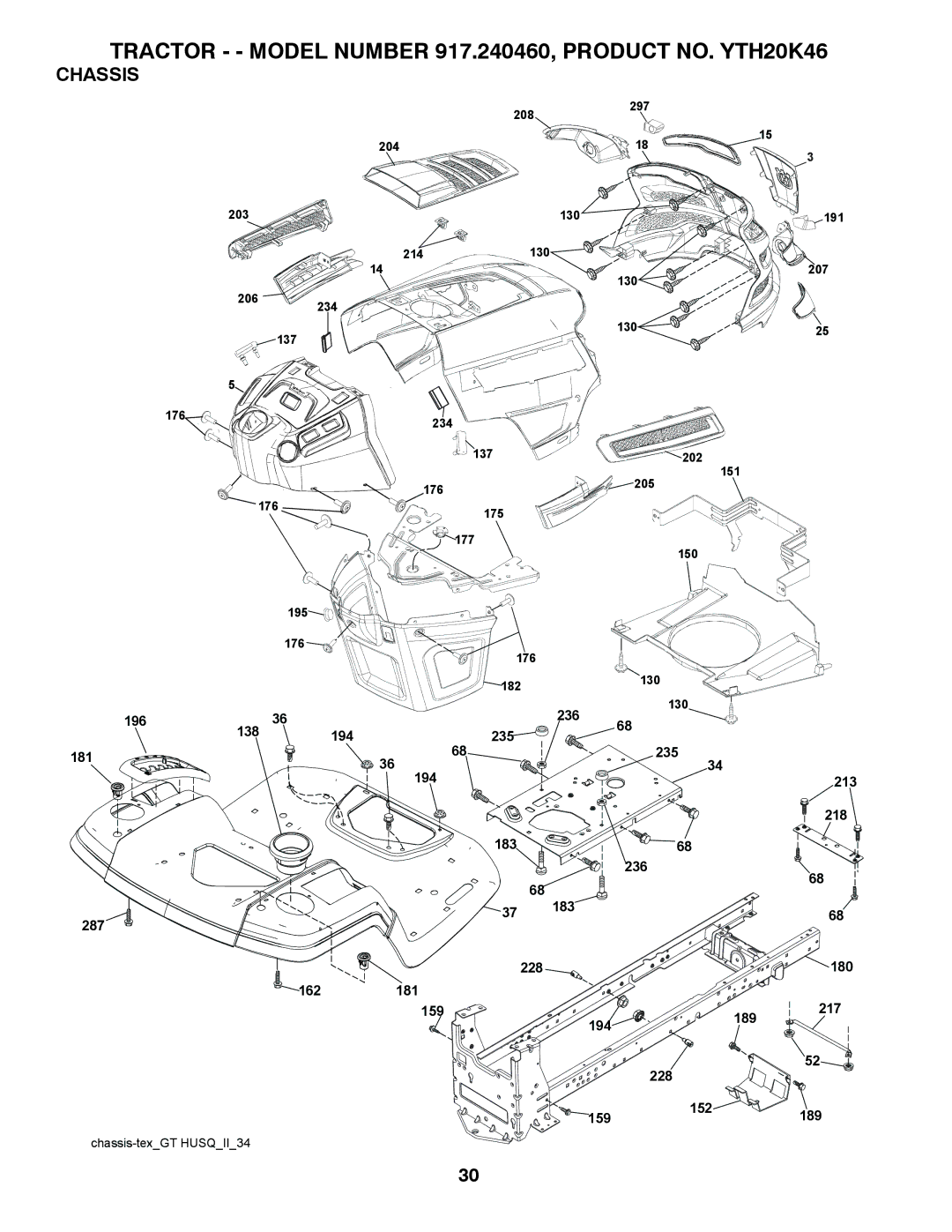 Husqvarna 917.24046 owner manual Chassis 