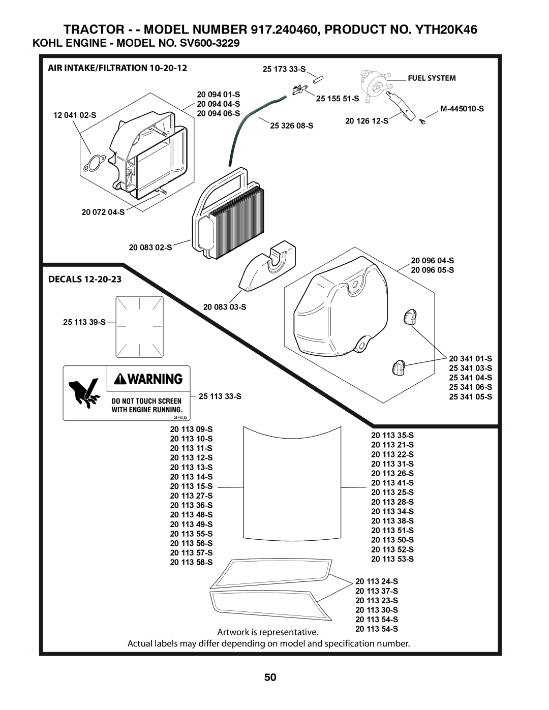 Husqvarna 917.24046 owner manual Air Intake/Filtration 