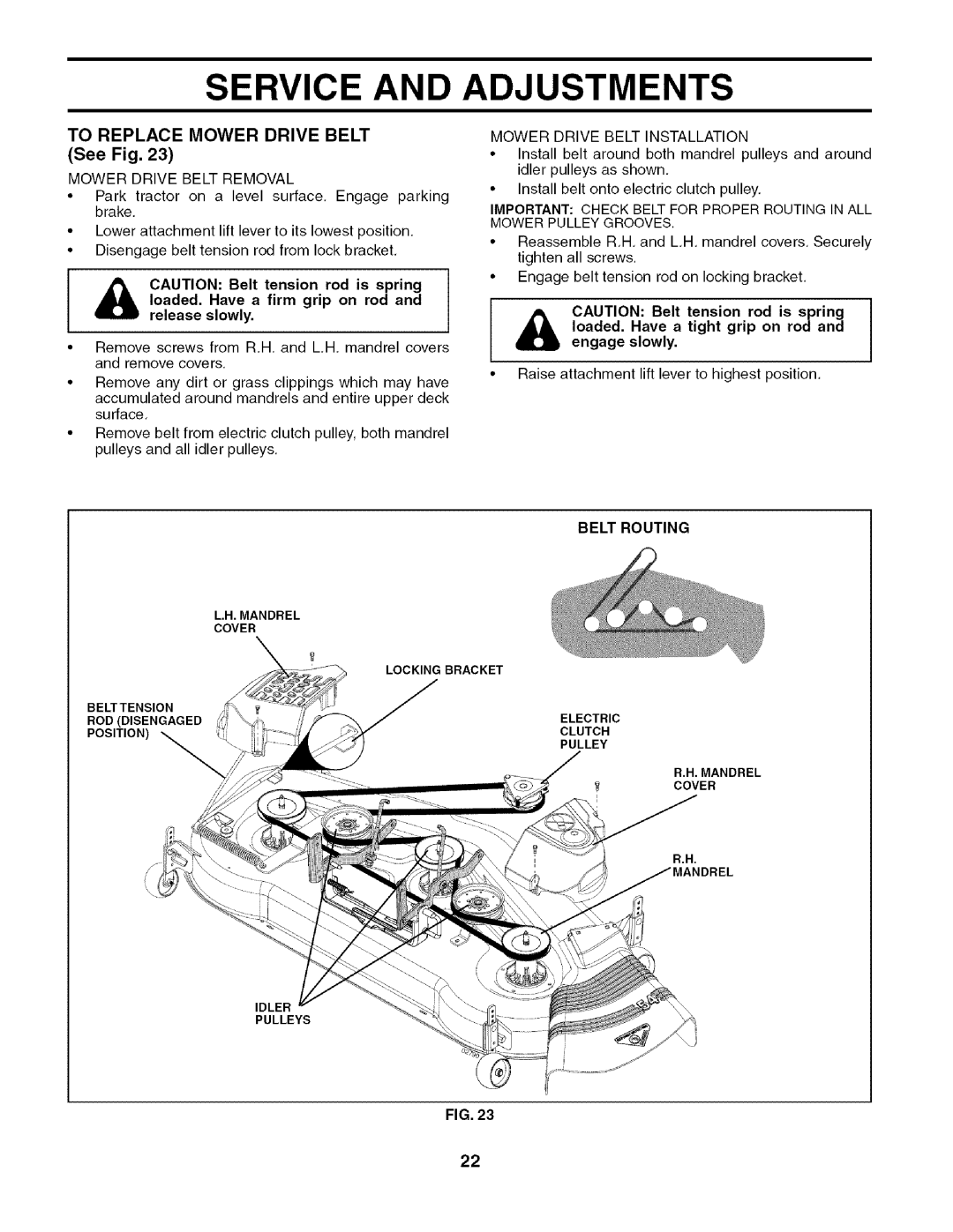 Husqvarna 917.27909 To Replace Mower Drive Belt, Mower Drive Belt Removal, Mower Drive Belt Installation, Belt Routing 