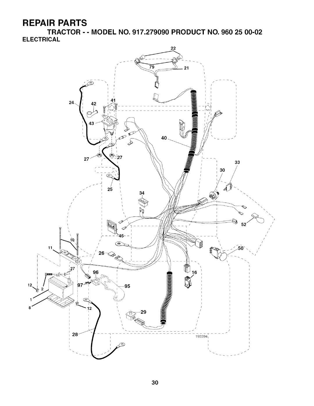 Husqvarna 917.27909 owner manual Electrical 