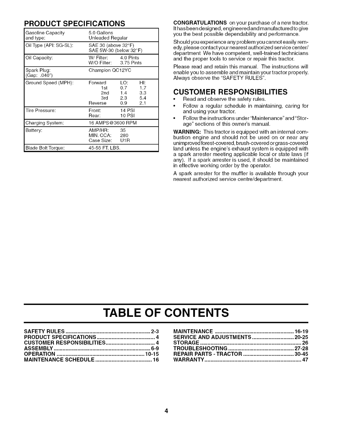 Husqvarna 917.27909 owner manual Contents 