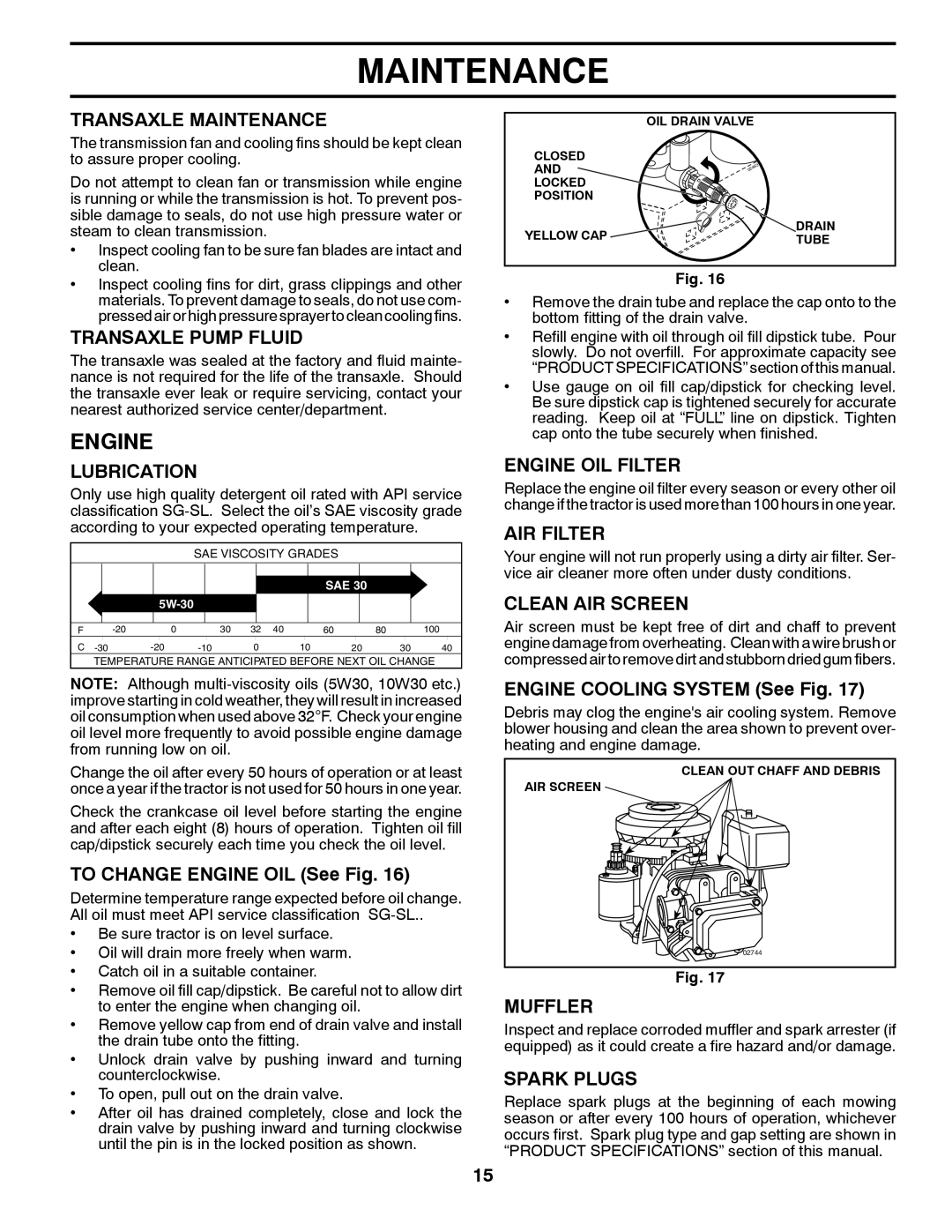 Husqvarna 917.28961 owner manual Engine 