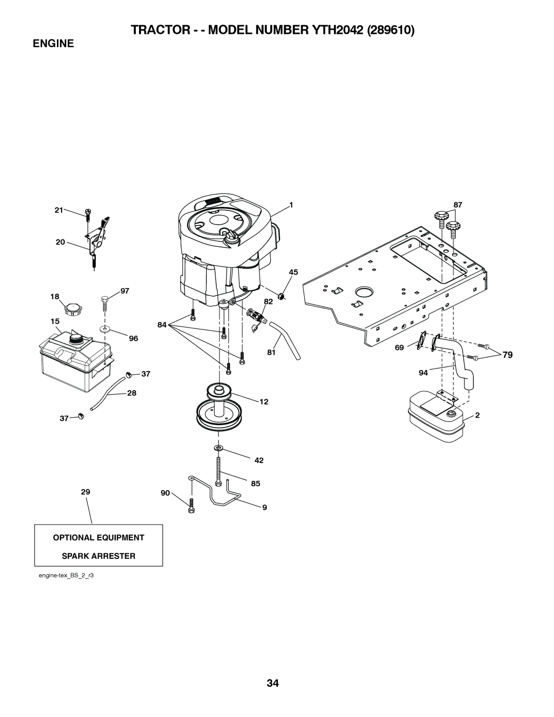 Husqvarna 917.28961 owner manual Engine 