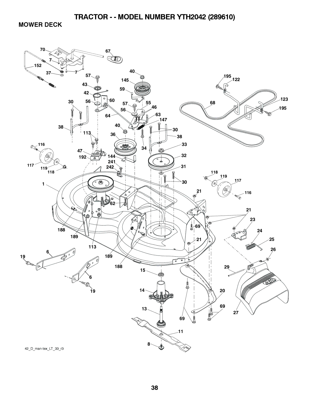 Husqvarna 917.28961 owner manual Mower Deck 