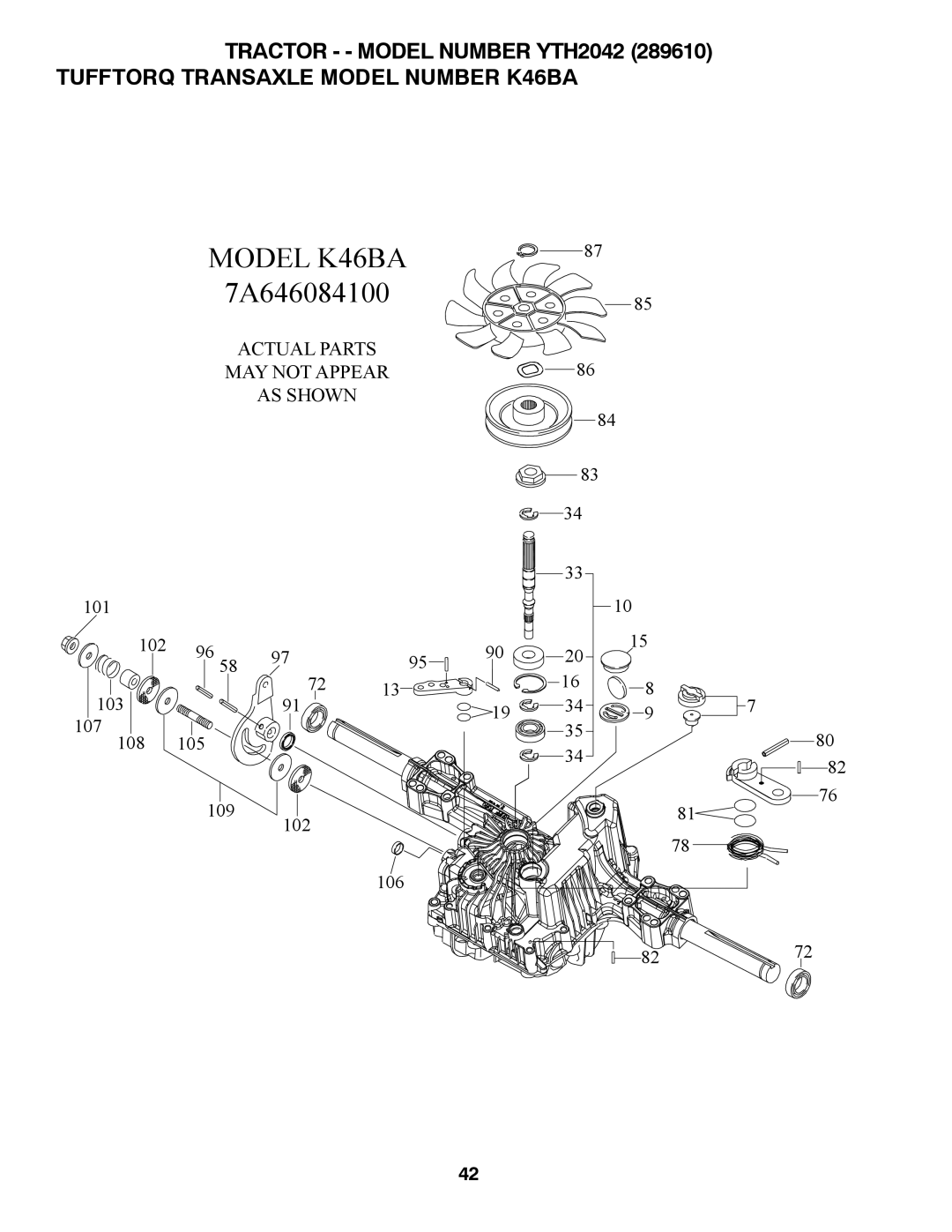 Husqvarna 917.28961 owner manual Model K46BA 