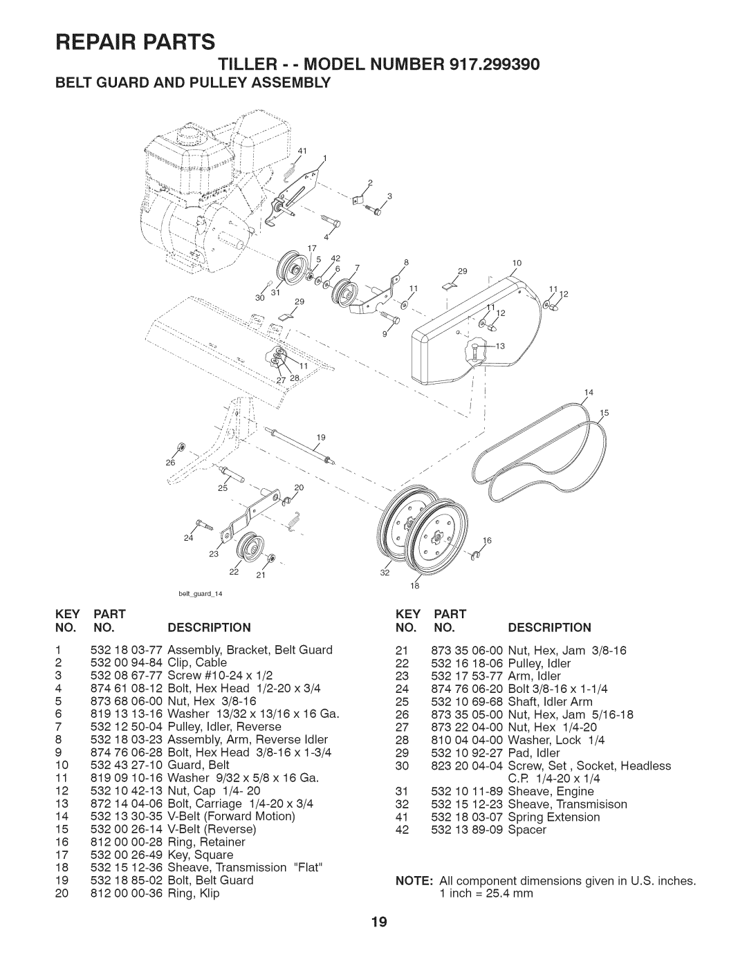 Husqvarna 917.29939 owner manual Belt Guard and Pulley Assembly 