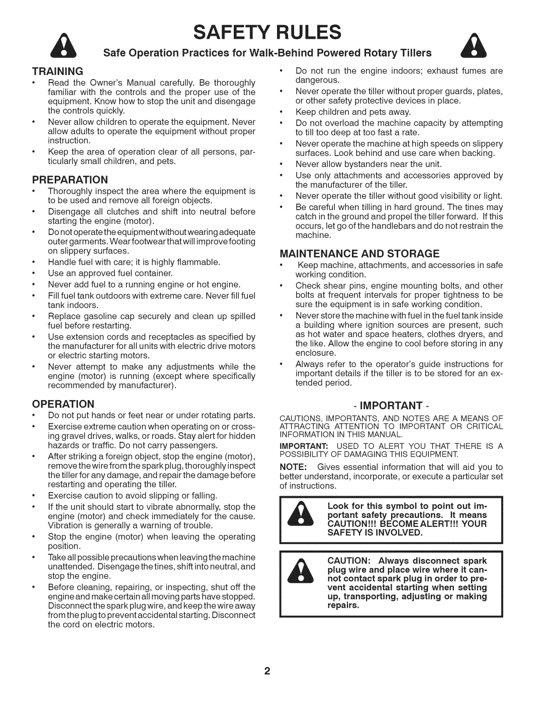 Husqvarna 917.29939 owner manual Safety Rules, Preparation, Maintenance and Storage, Operation 