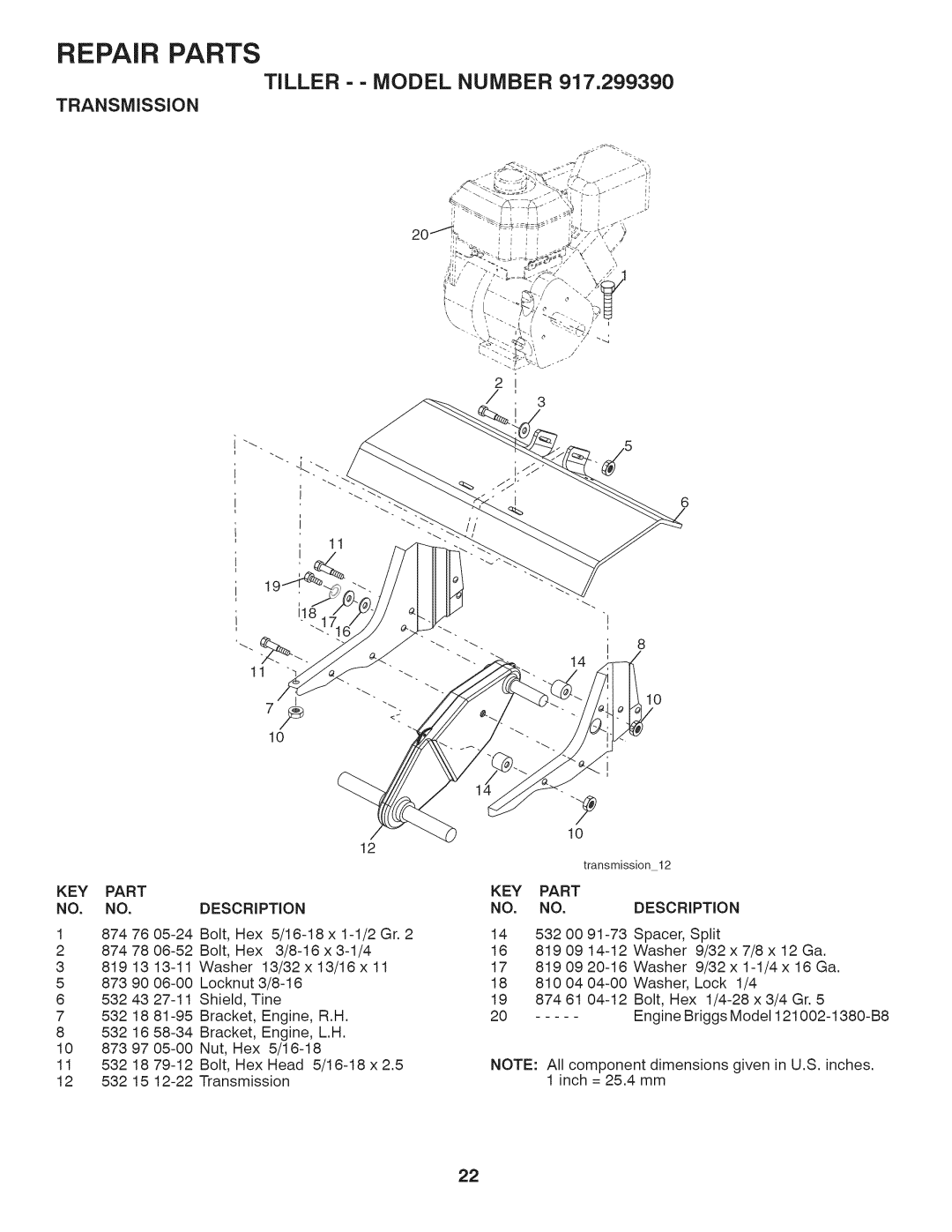 Husqvarna 917.29939 owner manual TRANSMiSSiON, KEY Part NO. NO.DESCRIPTION 