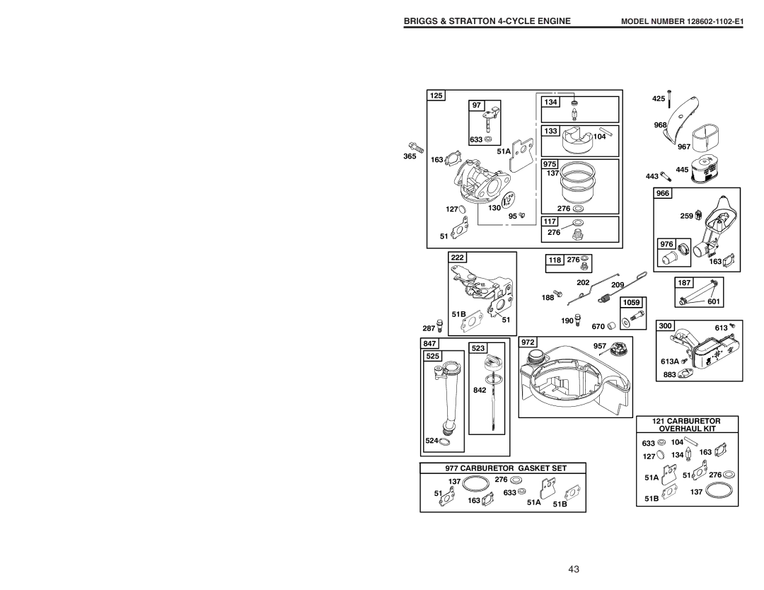 Husqvarna 917.374456 owner manual Carburetor 