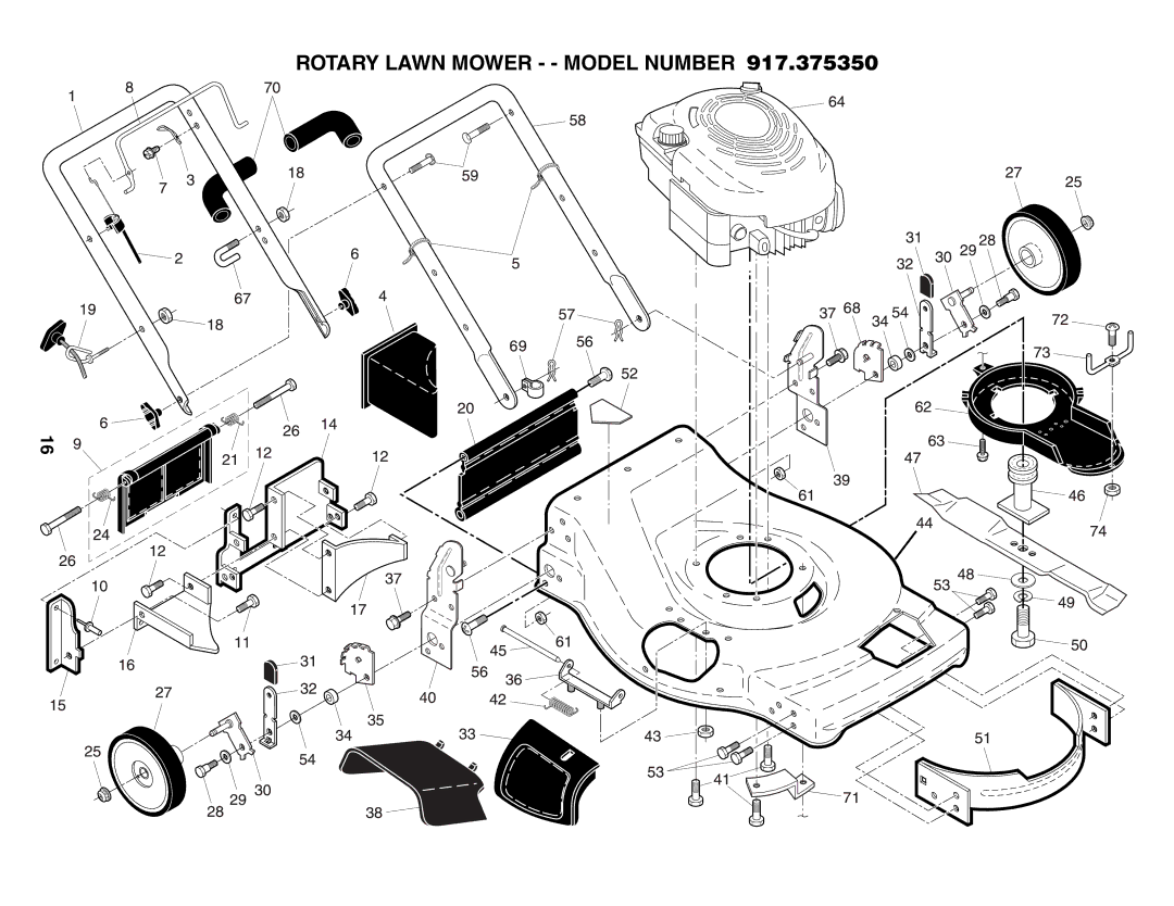 Husqvarna 917.37535 owner manual Rotary Lawn Mower - Model Number 