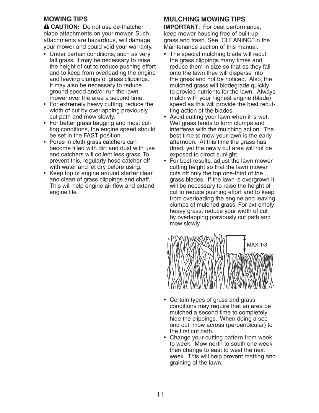 Husqvarna 917.37583 owner manual Mulching Mowing Tips 