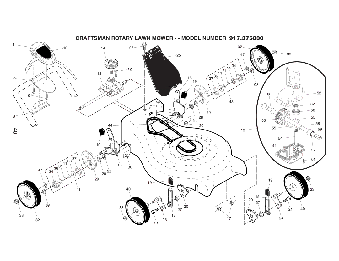 Husqvarna 917.37583 owner manual Craftsman Rotary Lawn Mower - Model Number 