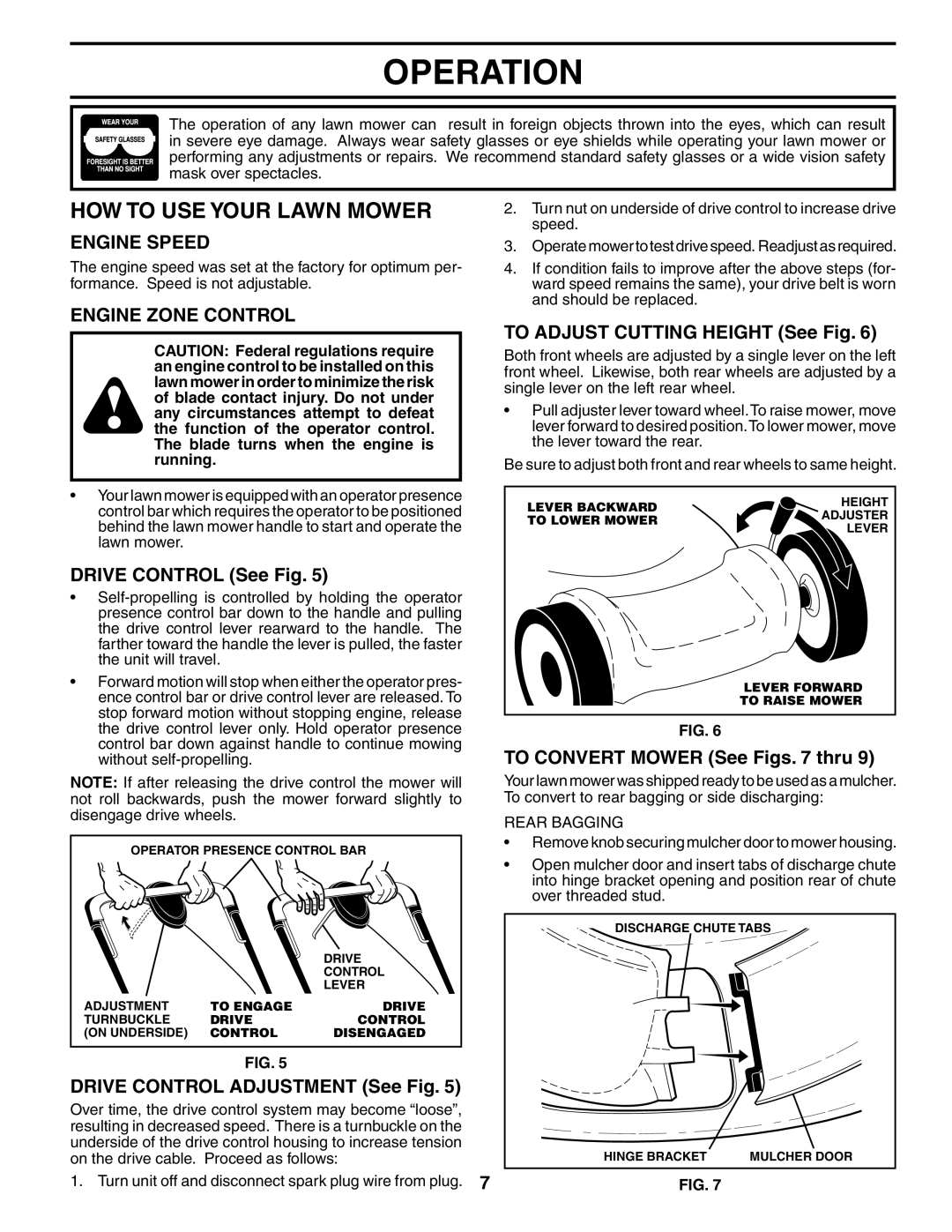 Husqvarna 917.37594 owner manual HOW to USE Your Lawn Mower, Engine Speed, Engine Zone Control 