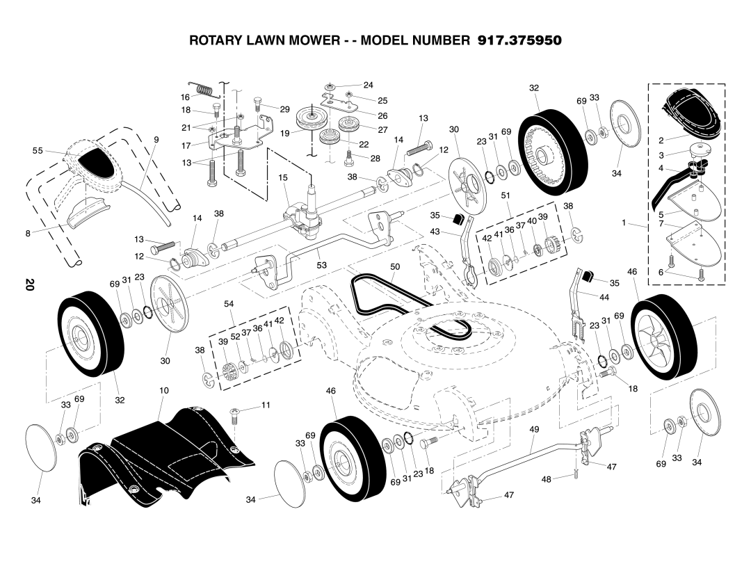 Husqvarna 917.37595 owner manual Rotary Lawn Mower - Model Number 