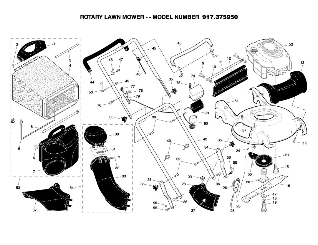Husqvarna 917.37595 owner manual Rotary Lawn Mower - - Model Number 